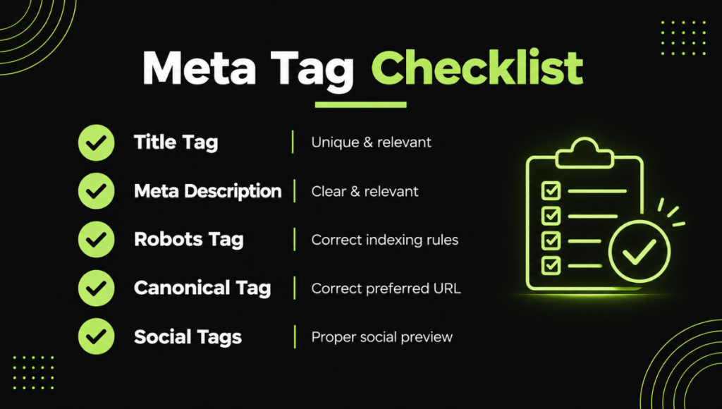 Meta Tag Checklist